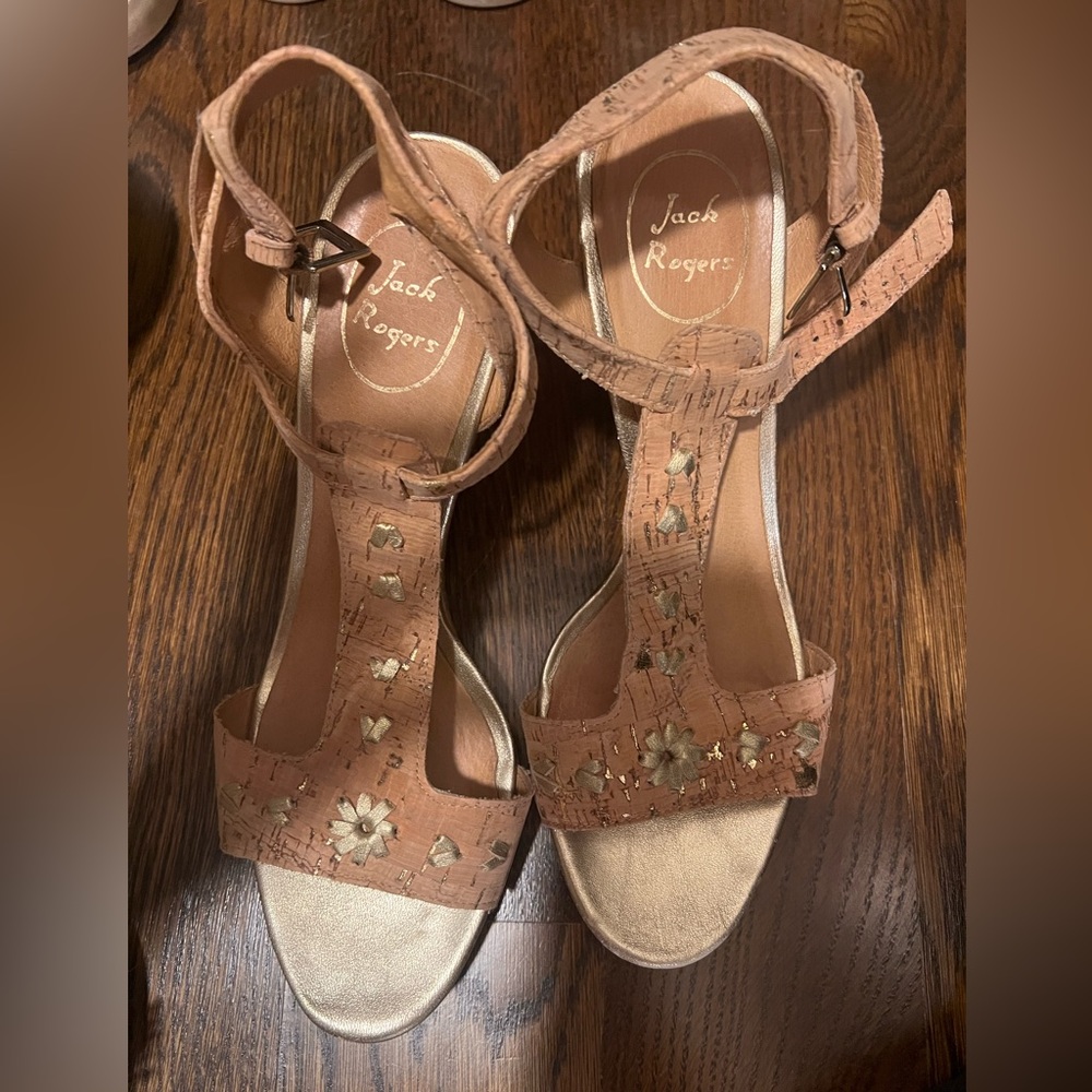Jack Rogers cork wedges; brand new, size 10